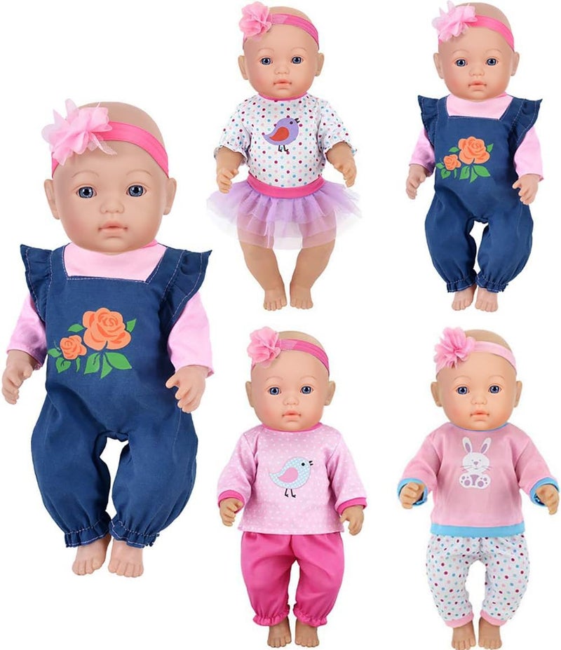 ebuddy 4 Sets Baby Doll Clothes - Fashion Outfits Fit for 14-16 inch, 17 inch New Born Baby,15 inch 18 inch Dolls - Image 1